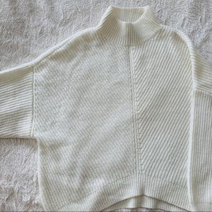 Express Large White cropped sweater